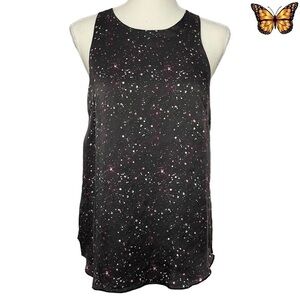 CLUB Monaco Cosmic Galaxy Print Sleeveless Silk Top Size Small